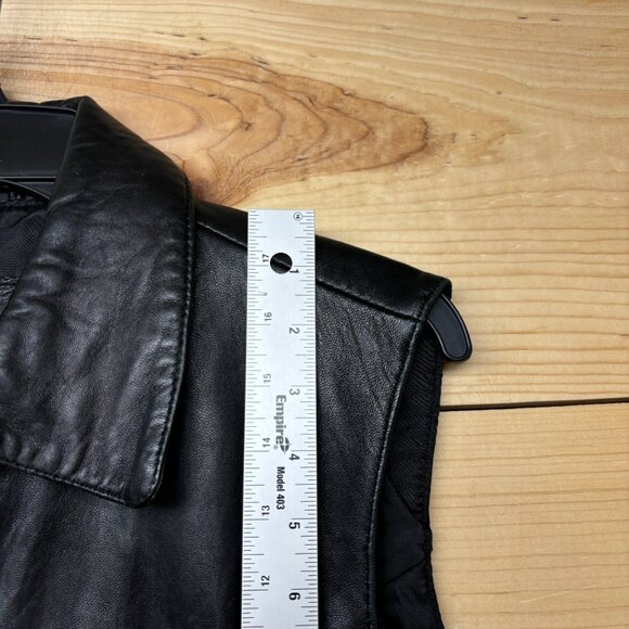 Vintage Luis Alvear Leather Vest Womens Large Black Full Zip Soft - Picture 7 of 14